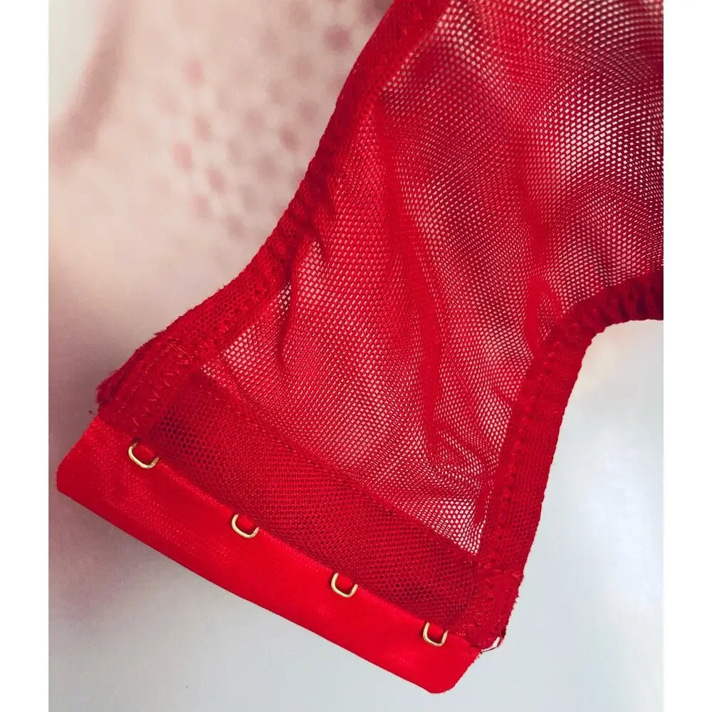 Victoria's Secret Bra Unlined NWOT Red Semi Sheer 36C Valentine's